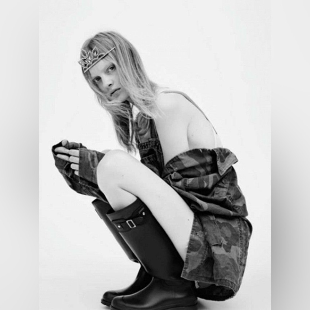SAINT LAURENT • Logo Embossed Rubber Wellington Festival Rain Boot